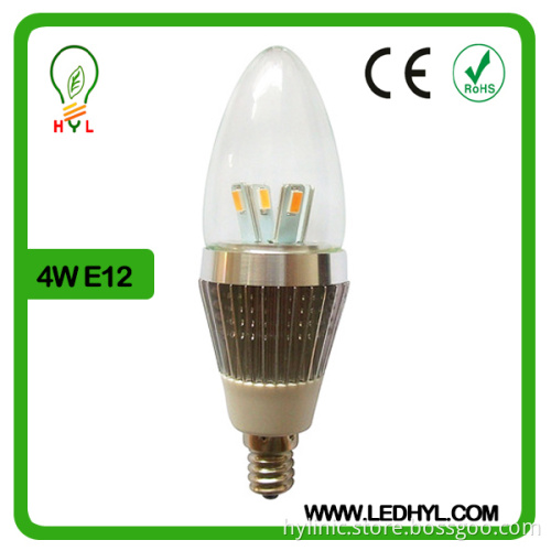 Warm white SMD led lamp high quality 4W E12 small led candle light